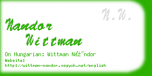 nandor wittman business card